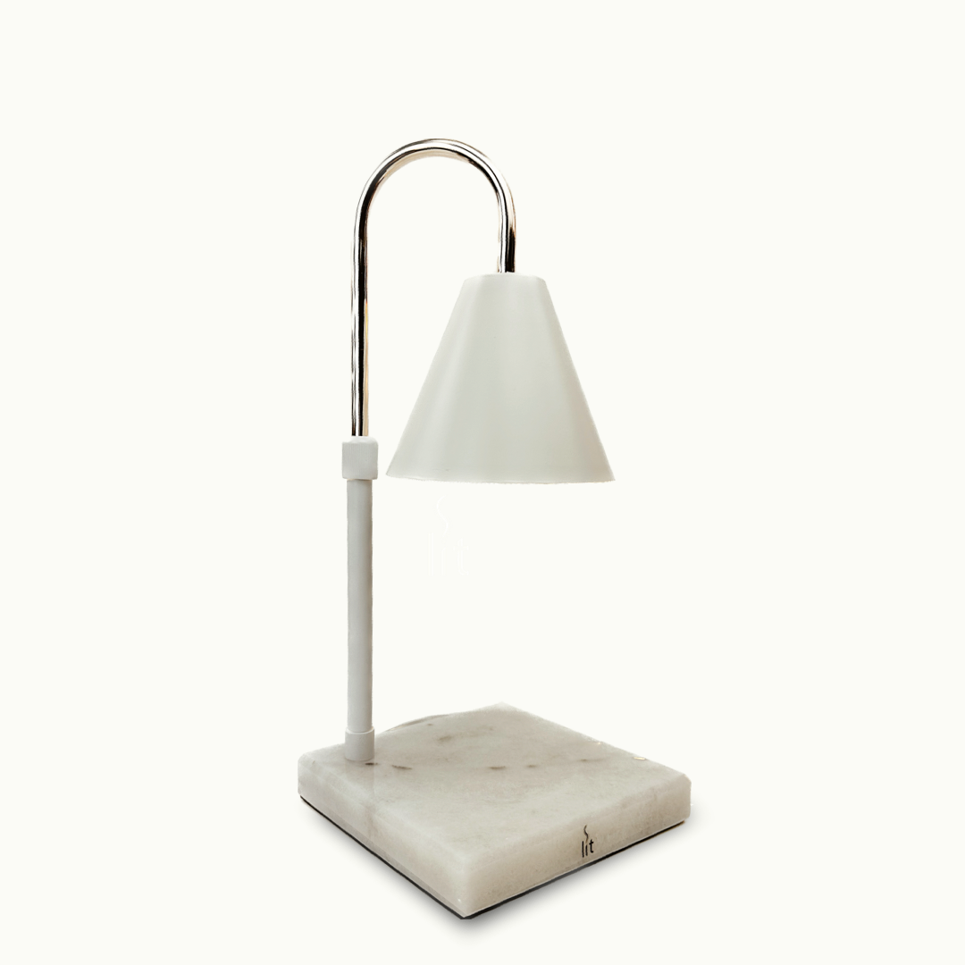 Candle Warmer White/Gold - Marble